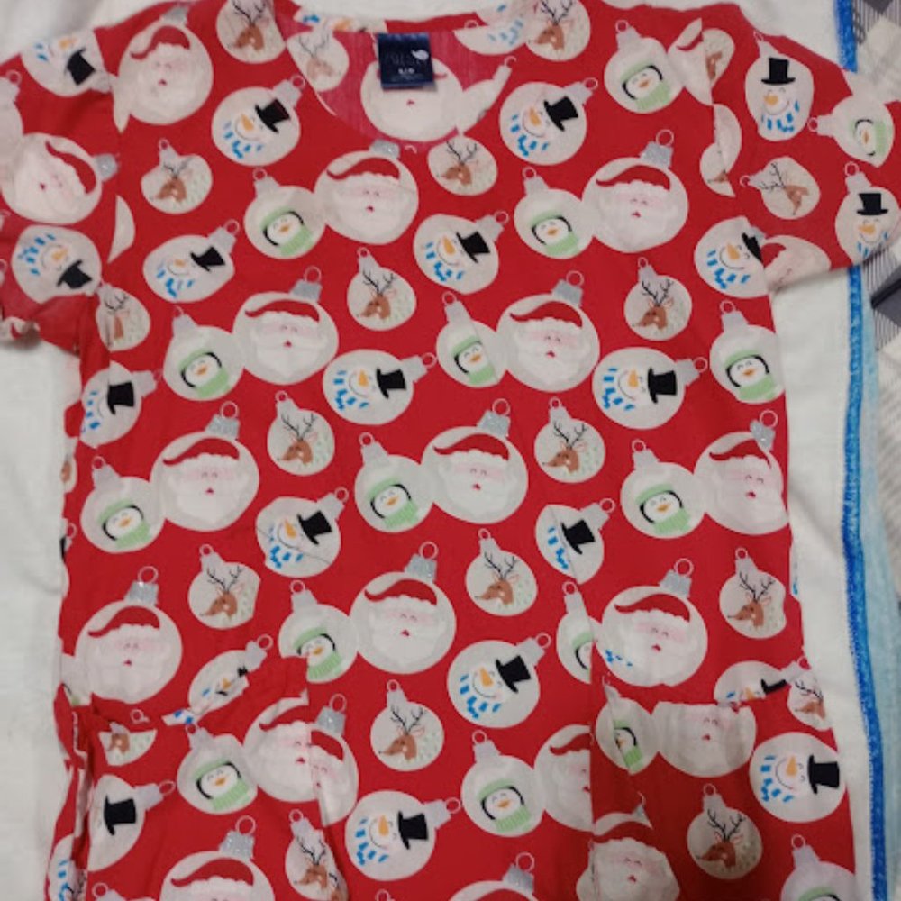 Zoe Chloe Christmas Women's Scrub Top